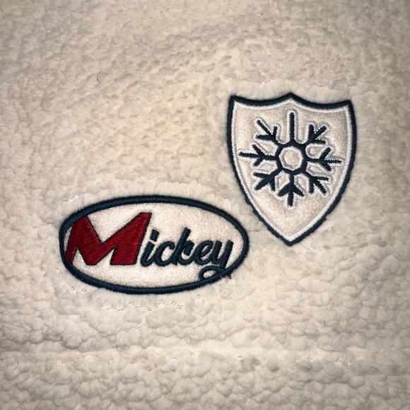 sney Mickey Mouse Sherpa Quarter Zip Fleece Pullover Cozy Winter - Picture 4 of 6